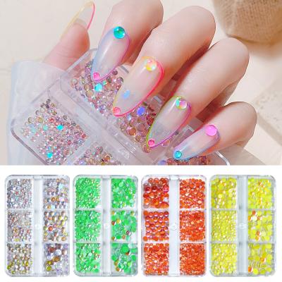 China Wholesale 6 Hoop Mix Size of Flatback SS6-SS20 Flatback Around Mermaid's Teardrop Glass Rhinestones For Nail Art Decoration for sale