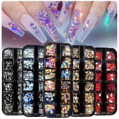 China Flatback Accept Customization 12 Hoops Shape Nail Art Stone Flat Back Rhinestone Wholesale For Nail Decoration for sale