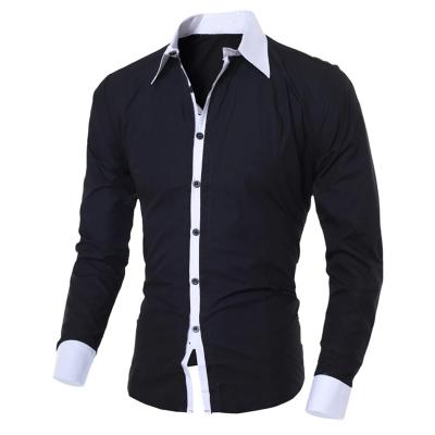 China 100% Printed Shirt Korea Men's Casual Solid Custom Shirts Hip Hop Button Cotton Collar Shirts Anti-pilling Men's Long Sleeve for sale