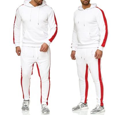 China Viable Zipper Mens Cotton Fleece Contrast Single Hoodie And Jogger Sweatsuits 2pc Set Quality Tracksuits Sweatsuit Tracksuits for sale