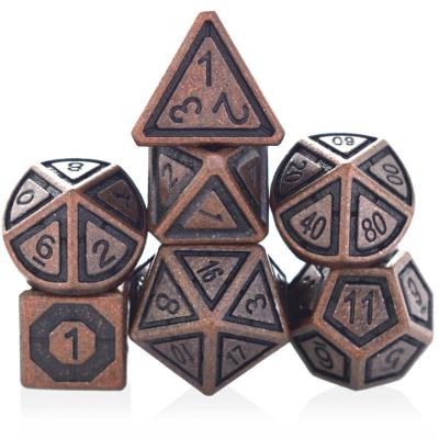 China Dnd RPG Board Game Ancient Classic Metal D&D Die Cuts For Dungeons And Dragons Dies High Quality Set for sale