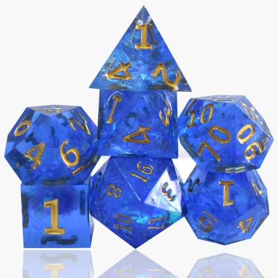 China DND Games Edge Resin Gaming Die Sets Dnd Resin RPG Polyhedral Custom Dies for sale