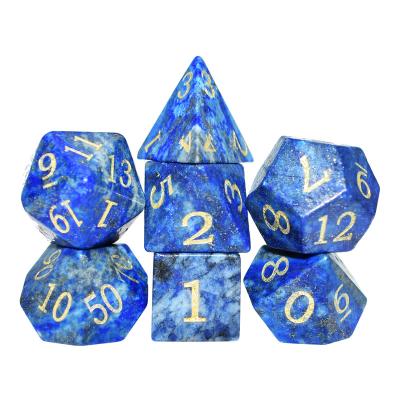 China Stone Lapis Lazuli Dice Free Custom Dnd Dies Set Dnd Gem Dice Set Polyhedral for sale