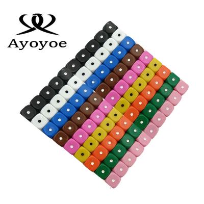 China DND Games 16mm Polyhedral Square Wedge With Dot Pip Multi Color Spots Casino 6 Game Sided Single Dies Set for sale