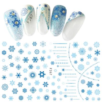 China 3d Nail Art DIY Decoration Best Selling 2020 Winter Design 3D Aluminum Nails Art Nail Sticker Christmas Stickers For for sale