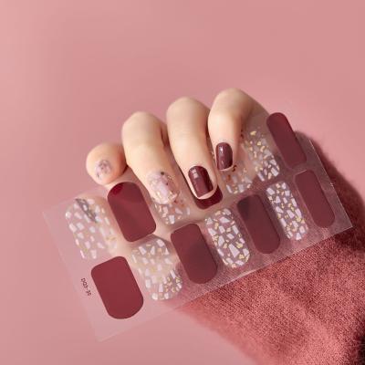 China Wholesale Nail Art Decoration Nail Polish Strip Nail Sticker 3D Treated Korea UV Gel Nail Sticker for sale