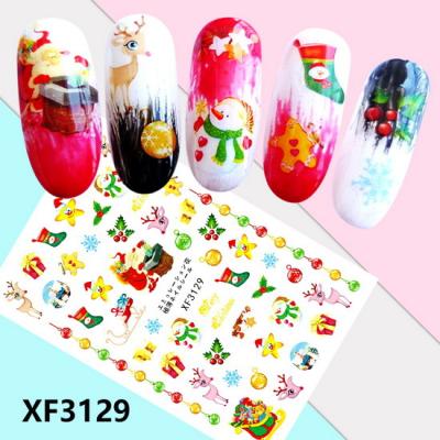 China 3d Nail 2021 Gold Christmas Snowflake Nail Art Decoration DIY Art Stickers Saintking Set for sale