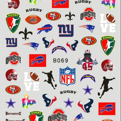 China 3d Nail Art Decorations Decals Sports Nail Art Art DIY Decoration 16pcs Basketball Football Sticker for sale