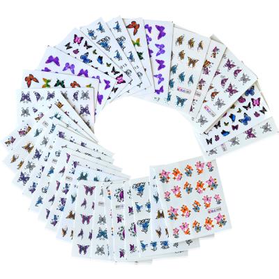 China 3d Nail Art DIY Decoration 30pcs Mixed Butterflies Water Transfer Sticker Set Butterfly Stickers For Nail for sale