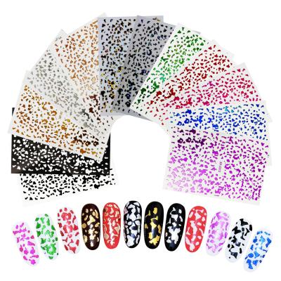 China 3d Nail Art Decoration Foil Nail Stickers Dots Rose Gold Sliver Manicure Art DIY Decoration 3D Leopard Decals for sale