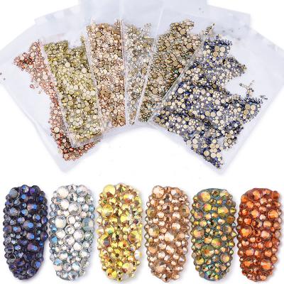 China Fashionable AB Crystal Rhinestone For Wholesale Crystal Nail Art Rhinestone Decoration Strass Glass Nail Rhinestone for sale