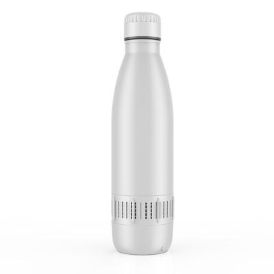 China Viable Christmas music stainless steel cola shape bottle sports smart speaker water cup tumbler with one speaker for sale