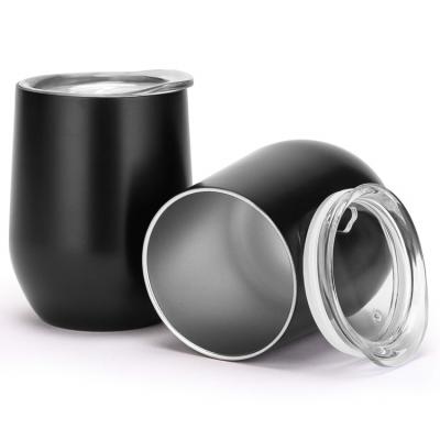 China Stainless Steel Glass Egg Wine Cup 300ml Disposable Insulated Japanese Stemless Coffee Mug Glass For Mom for sale