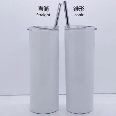 China Viable With Lean 20 Ounce Sublimation White Straight Tumblers Sublimation Straws And Lids RTS Tumbler Blanks for sale