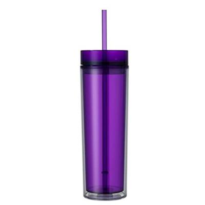 China 480ML Water Bottle Tumblers Skull Lean Viable Straw Double Wall Plastic Cups Tumbler With Lid 16oz for sale