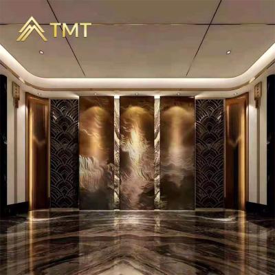 China CLASSIC Chinese style antique stainless steel room divider screen for living room laser cut decorative screen and panels for sale