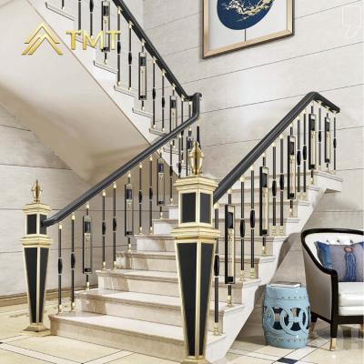 China EUROPEAN wholesale metalbaluster fencing stair aluminum balustrade gold color antique cast aluminum balustrade for hotel for sale