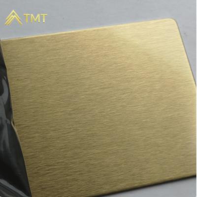 China Hotel club mall store lobby decoration 304 1.0mm stainless steel pvd champagne gold hairline mirror color foil for sale