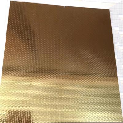 China Luxury indoor outdoor decoration sus 304 pattern color pvd embossing canvas sheet rose gold stainless steel sheet for sale