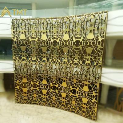 China PVD plating metal screen panel hotel lobby mall studio design matel luxury mondern decoration for sale