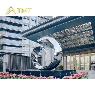 China China Wholesale Customized Large Metal Sculpture Garden Art Metal Sculptures Curved Stainless Steel Outdoor Garden Sculpture for sale