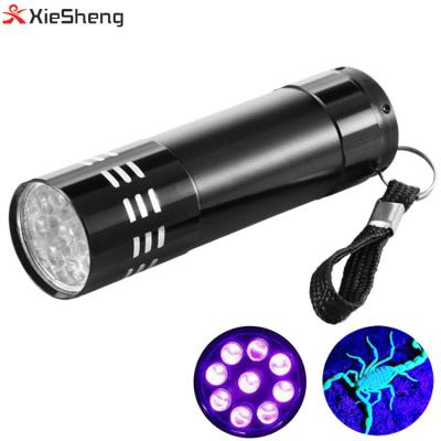 China Camping 9 LED Blacklight Aluminum Torch Light Ultraviolet UV Flashlight 395nm for sale