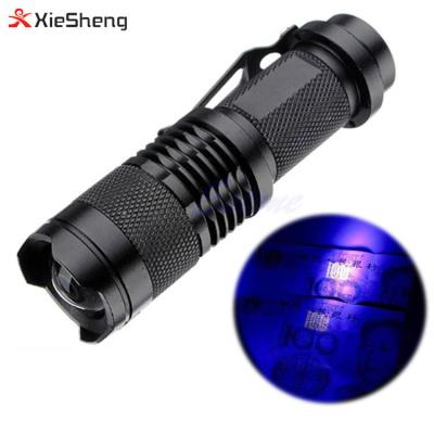 China Zoomable Led Rechargeable Ultraviolet LED Flashlight 365nm 395nm Blacklight Scorpion UV Light Pet Urine Detector Ultraviolet LED Zoomable Lighting for sale