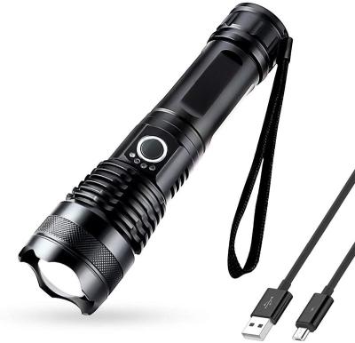 China Super Bright 1000 Lumens XHP 50 Lumens XHP 50 Tactical Torch USB Rechargeable Led Waterproof Flashlight Camping For Emergencies for sale