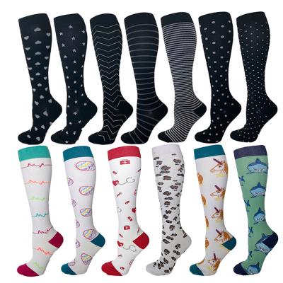 China Breathable Custom Made Knee Marathon 15-20mm Hg Hospital Nurse High Pressure Socks for sale