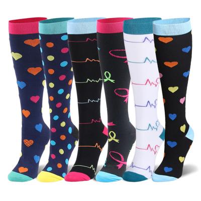 China Breathable Custom Made Knee Marathon 15-20mm Hg Hospital Nurse High Pressure Socks for sale