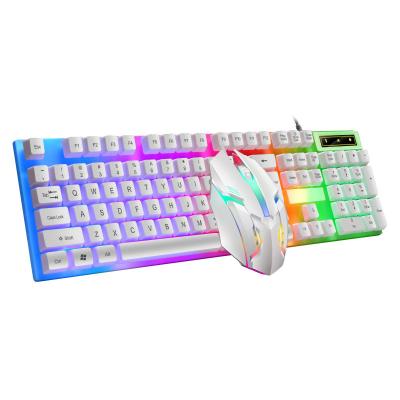 China Anti-Drop Colorful RGB Illuminated Backlit USB Wired PC Rainbow Gaming Keyboard Mouse Set Ergonomic Keyboard For Computer Game for sale