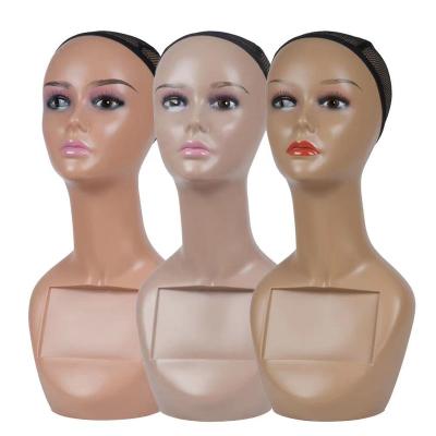 China Realistic Hot Head Mannequin Props Display Cap Scarf Size Mannequin Head Plus Wig for sale