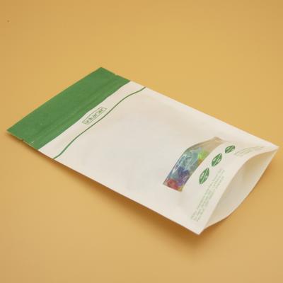 China 100% Best Quality Biodegradable Compostable Eco-Friendly Large Bags Zip Lock Compound Paper Bag With Clear Window for sale