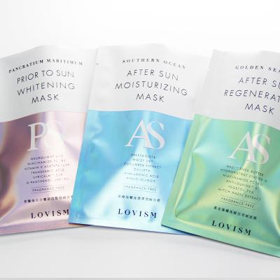 China Best Selling Disposable Customized Sheet Face Mask Logo Color Cosmetic Matte Keep Moisture Care Packaging Bags for sale