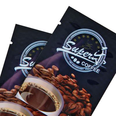 China Barrier Matte Black Printing Customized Three Side Sealed VMPET Film Moisture Proof Coffee Bean Packaging Bags With Notch for sale