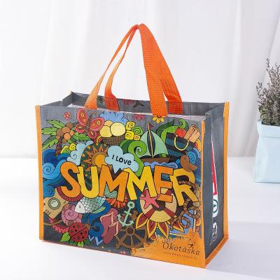 China Wholesale High Quality Custom Handled Printed To Reuse Reusable PP Laminated Woven Tote Shopping Bags for sale