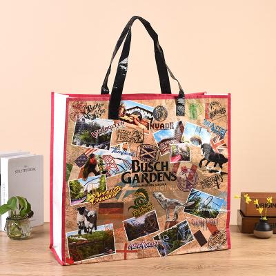 China Custom handled printed waterproof rpet pp woven polypropylene for gift laminated shopping tote bag for sale