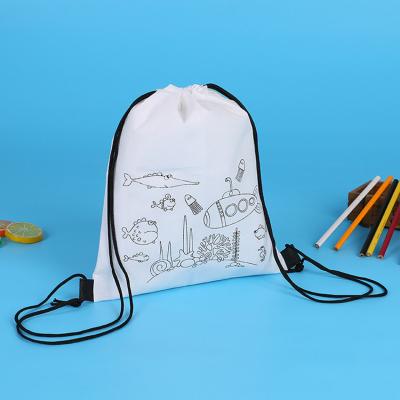 China Promotional nonwoven diy drawstring bag unicom drawstring bag light weight bag eco children diy backpack nonwoven bag for sale