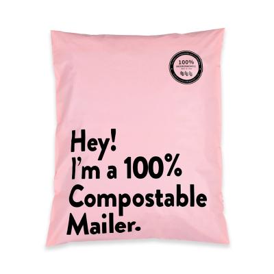 China Biodegradable Matte Pink Poly Packaging Mailer Bags Custom Mailing Bags With Logo For Clothing for sale