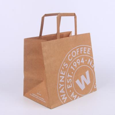 China Recyclable Wholesale Kraft Paper Bag For Food Logo Medium Size Custom Paper Bags For Food Take Out for sale