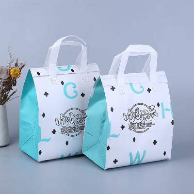 China Gourmet White Aluminum Foil Thermal Food Waterproof Grocery Custom Bags Luxury Printable Personalized Insulation Takeaway Bag for sale