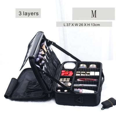 China Hot-selling Professinal New High Fashion Large Capacity Cosmetic Bag Women Travel Makeup Case (Black, Size M) for sale