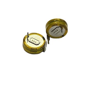 China H type energy storage button series supercapacitor farad capacitor RTC battery gold backup capacitor 5.5V 0.22F for sale