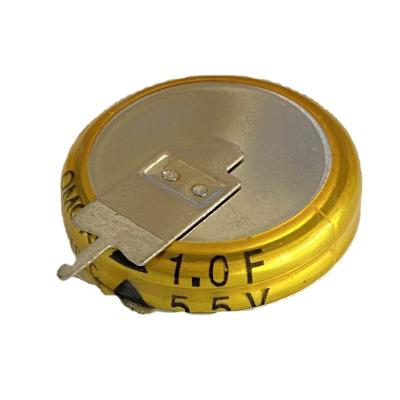 China Supercapacitor RTC Battery 5.5V 1F V Backup Energy Storage V Type Pin for sale