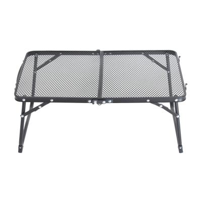 China Modern Lightweight Outdoor Portable Folding Table Wire Style Net Steel Frame Mini Brach Tables for sale