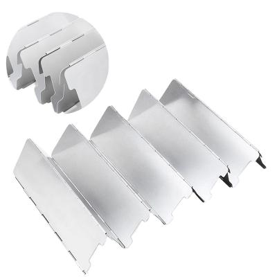 China 8pcs/10pcs/12pcs Foldable Aluminum Windshield Outdoor Camping Picnic Cooking Stove Windshield for sale