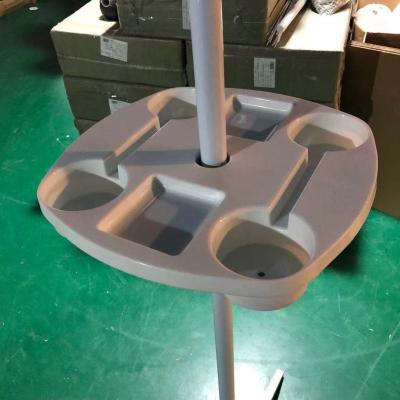 China Small Modern Beach Garden Umbrella Table Tray With Cup Holders For Within 38mm Pole for sale