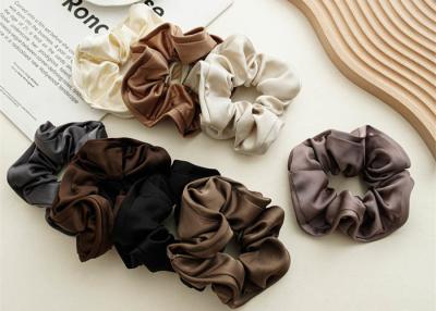 China French slouchy black satin plus-size scrunchie Headpiece girls floral hair accessories Large loop hair rope headpiece for sale