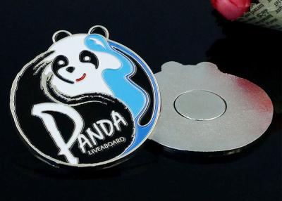 China Zinc alloy metal panda magnetic paint refrigerator magnets tourist attractions cartoon enamel refrigerator magnets for sale