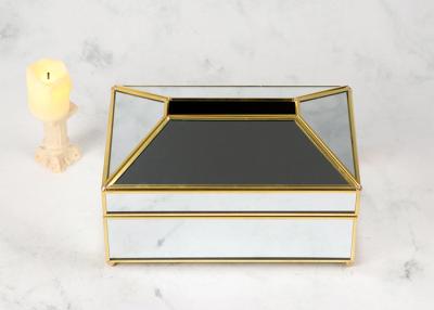 China Geometric glass greenhouse glass golden artifact pumping paper tissue box living bedroom decoration pumping paper box for sale